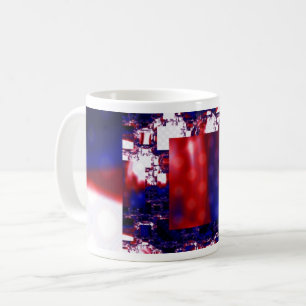 Strangieren   Art Wrap in Rot und Blau des Fraktal Kaffeetasse