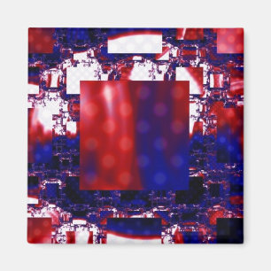 Strangieren Rote und blaue Fraktal Kunst Magnet