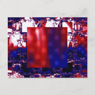 Strangieren   Rote und blaue Fraktal Kunst Postkarte