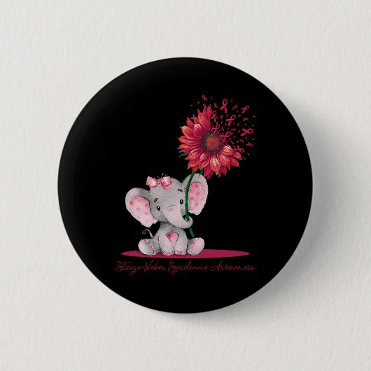 Strangweber Syndrome Awareness Niedlich Elephant S Button (Vorderseite)