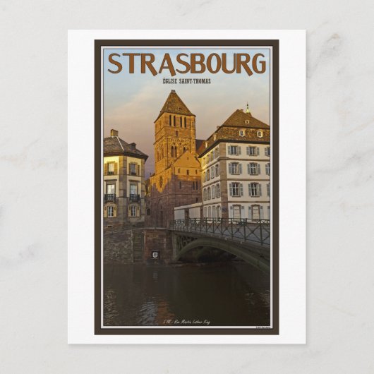 Strasboug - Ill River und St Thomas Postkarte (Vorderseite)