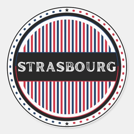 Strasbourg City Pride Emblem – French Identity Runder Aufkleber (Vorderseite)