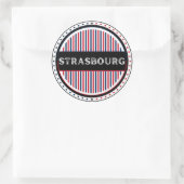 Strasbourg City Pride Emblem – French Identity Runder Aufkleber (Tasche)