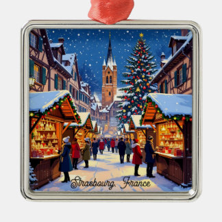 Strasbourg, France Christmas Market Holiday Ornament Aus Metall