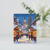 Strasbourg, France Christmas Market Holiday Postkarte (Stehend Vorderseite)