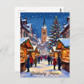 Strasbourg, France Christmas Market Holiday Postkarte (Vorne/Hinten)
