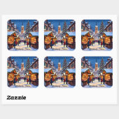 Strasbourg, France Christmas Quadratischer Aufkleber (Blatt)