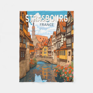 Strasbourg Frankreich Reise Kunst Vintage Fleecedecke