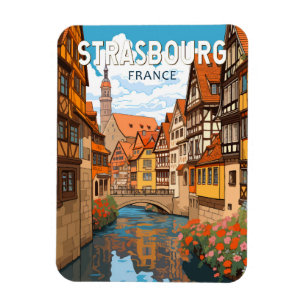 Strasbourg Frankreich Reise Kunst Vintage Magnet