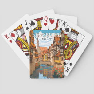 Strasbourg Frankreich Reise Kunst Vintage Spielkarten
