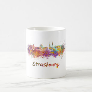 Strasbourg skyline im Watercolor Kaffeetasse