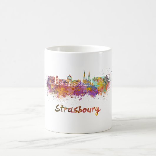 Strasbourg skyline im Watercolor Kaffeetasse (Mittel)