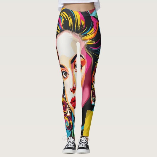 „Strasha“ - Gloss Pop Collage Dream Leggings (Vorderseite)