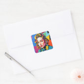 „Strasha“ - Gloss Pop Collage Dream Quadratischer Aufkleber (Umschlag)