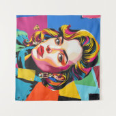 “Strasha” - Gloss Pop Collage Dream Wandteppich (Vorderseite (Horizontal))