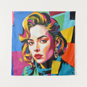 „Strasha“ - Gloss Pop Collage Dream Wandteppich