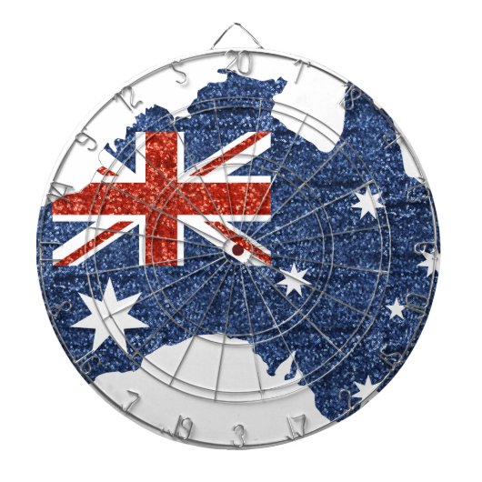Strass australische Flagge Dartscheibe (vorne)