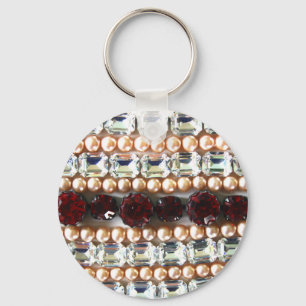 Strass und Perlen - Vintage-Schmuck Schlüsselanhänger