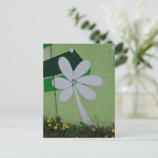 Straßart Postkarte Blumen-Graffiti (Stehend Vorderseite)