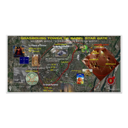 Straßburg - Europaparlament-Plan Poster (Vorderseite)