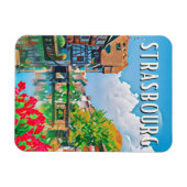 Straßburg Foto Vintage Magnet (Horizontal)