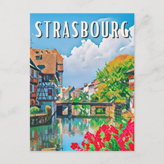 Straßburg Foto Vintage Postkarte (Vorderseite)