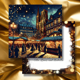 Straßburg, Frankreich | Personalisierte Weihnachte Feiertagskarte