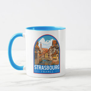 Straßburg Frankreich Reise Kunst Vintage Tasse