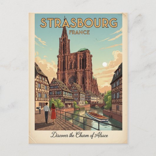 Straßburg Frankreich Reisen Kunst Vintag Postkarte (Vorderseite)