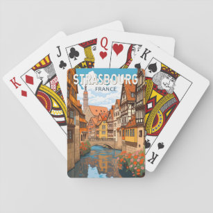 Straßburg Frankreich Reisen Kunst Vintag Spielkarten