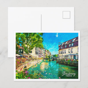 Straßburg Frankreich Schöne Ölmalerei Landschaft Postkarte