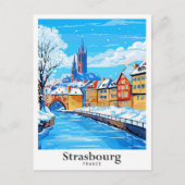 Straßburg Frankreich Vintage Illustration Postkarte (Vorderseite)