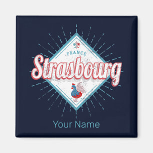 Straßburg Grand Est France Retro Rooster Vintag Magnet