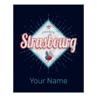 Straßburg Grand Est France Retro Rooster Vintag