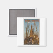 Straßburg - Kathedrale und Bäume Magnet (Vorderseite/Rückseite)