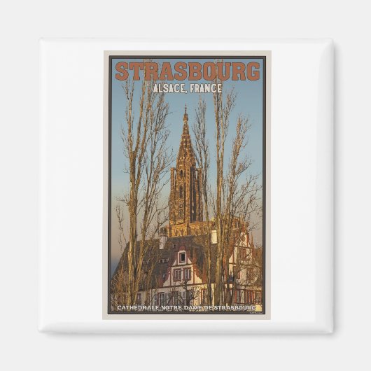 Straßburg - Kathedrale und Bäume Magnet (Vorne)