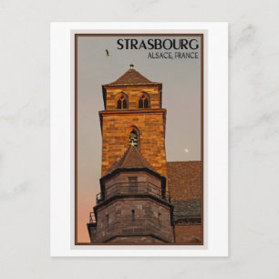 Straßburg - Kirchenuntergang Postkarte