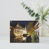 Straßburg nachts postkarte (Stehend Vorderseite)