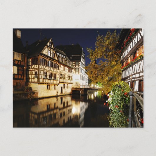 Straßburg nachts postkarte (Vorderseite)