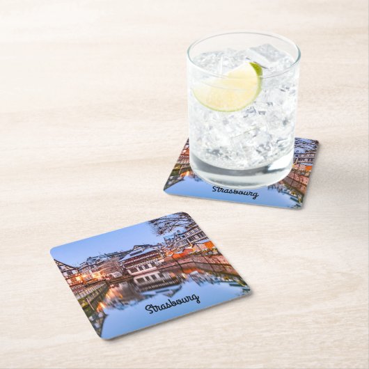 Straßburg Rechteckiger Pappuntersetzer (Vor Ort)