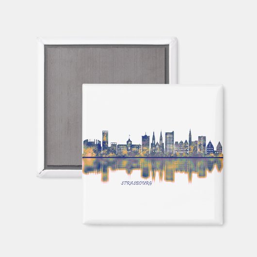 Straßburg Skyline Magnet (Vorderseite/Rückseite)