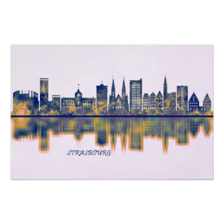 Straßburg Skyline Poster