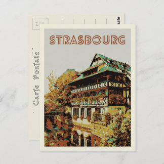 Straßburg, typisches Haus Frankreich Postkarte