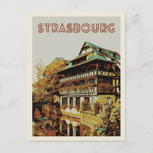 Straßburg, typisches Haus Frankreich Postkarte (Vorderseite)