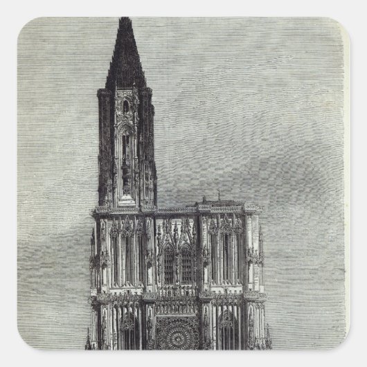 Straßburger Dom Quadratischer Aufkleber (Vorderseite)