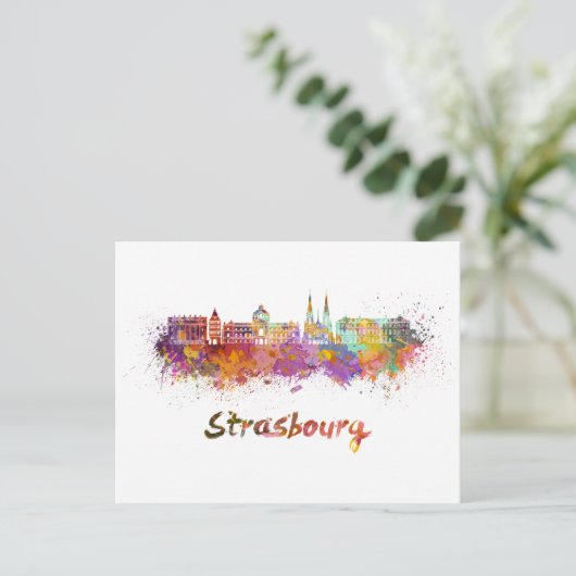 Straßburger Skyline Postkarte (Stehend Vorderseite)