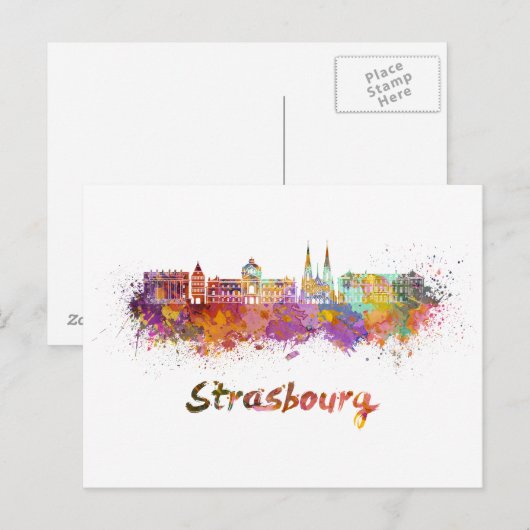 Straßburger Skyline Postkarte (Vorne/Hinten)