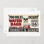 Straße 66 - 120 km Wüste - Straßenschild Postkarte (Vorne/Hinten)