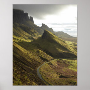 Straße aufsteigend The Quiraing, Isle of Skye, Poster