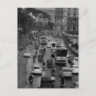 Straße B&W Mumbai Postkarte